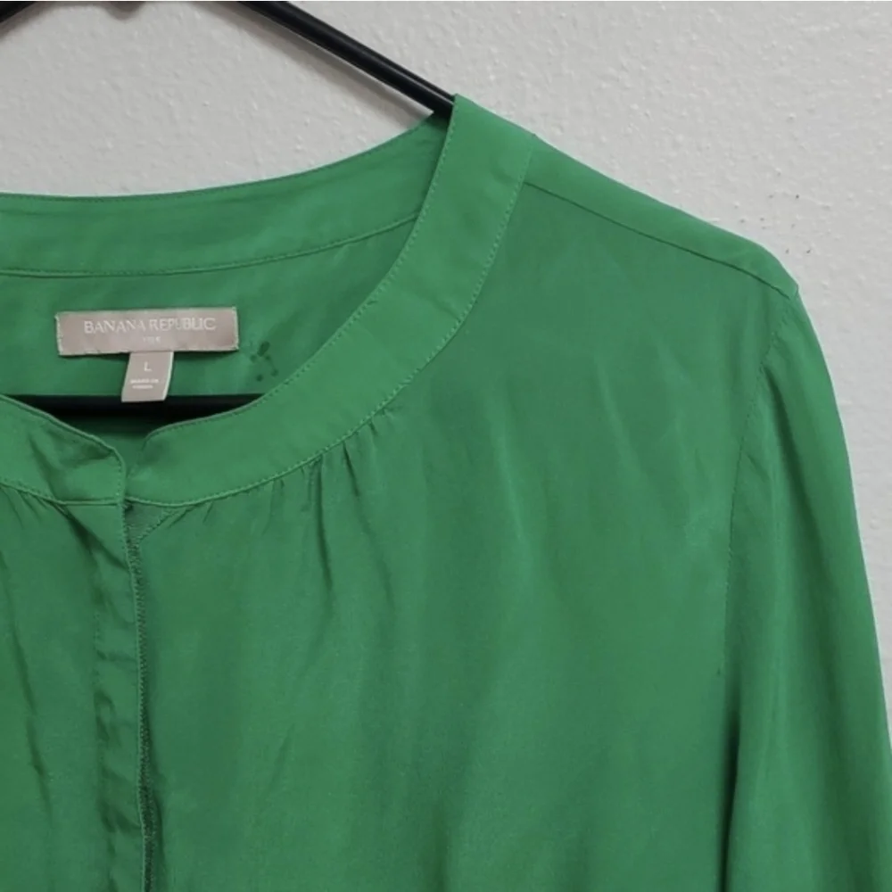 Banana Republic Grosgrain Silk Popover Blouse